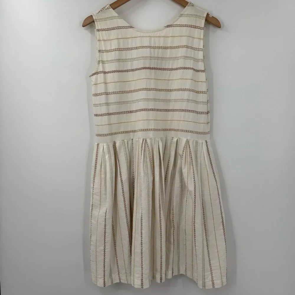 Ace & Jig Daisy 100% Sleeveless Drop Waist Stripe Mini Dress in Ambrosia | XS - Picture 3 of 8